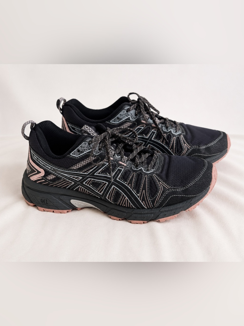 ASICS Gel Venture 7 Trail Running Shoes Black Pink Women’s 9.5